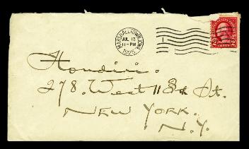 Envelope addressed to Harry Houdini from Thomas Nelson Downs