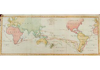 Chart of the Track of the Dolphin, Tamar, Swallow & Endeavour, through the South Seas; & of the Track of M. Bougainville round the World