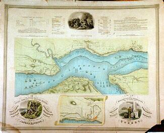 Plan of the Military & Naval operations under the command of the immortal Wolfe & Vice Admiral Saunders before Quebec