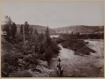 River Causapscal at the Intercolonial Railway Bridge, QC, about 1875