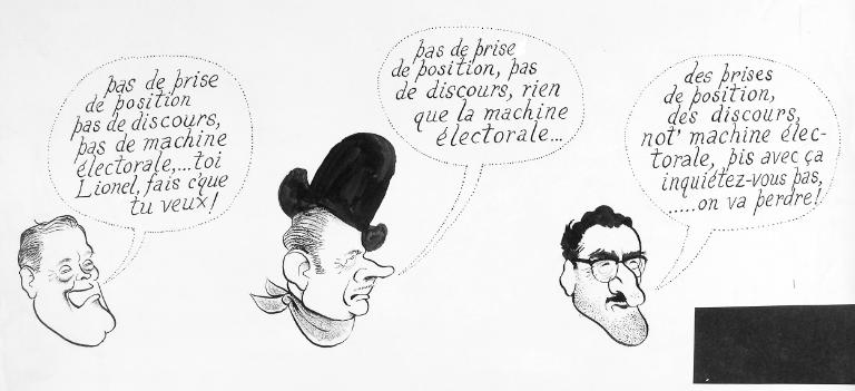 Cartoon - Quebec's Political Leaders and the Federal Election | McCord  Museum