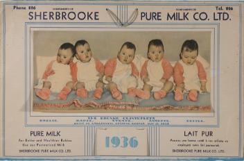 Compliments de Sherbrooke Pure Milk Ltd. -  Les quintuplées Dionne