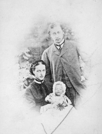 Albert Edward, Prince of Wales, Princess Alexandra and baby Eddy, copied 1864