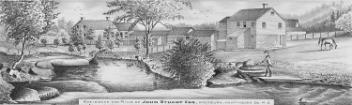 Résidence et moulin de M. John Stuart, comté de Huntingdon, Québec