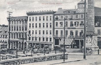 Marché, place Jacques-Cartier, Montréal, QC, vers 1910