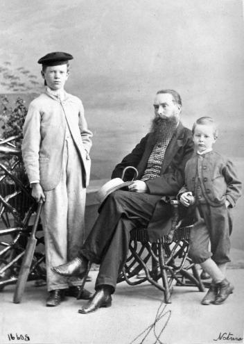 S. Caldwell and two boys, Montreal, QC, 1865