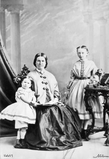 Mrs. S. Caldwell and two girls, Montreal, QC, 1865