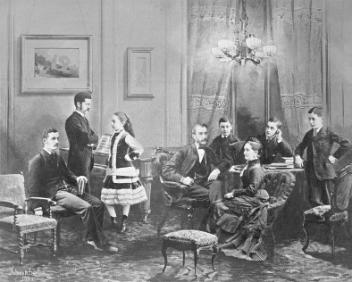 Jonathan Hodgson family group, Montreal, QC, composite, 1880