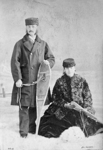 Capitaine Phillips et une dame, 60e régiment des fusiliers, Montréal, QC, 1866