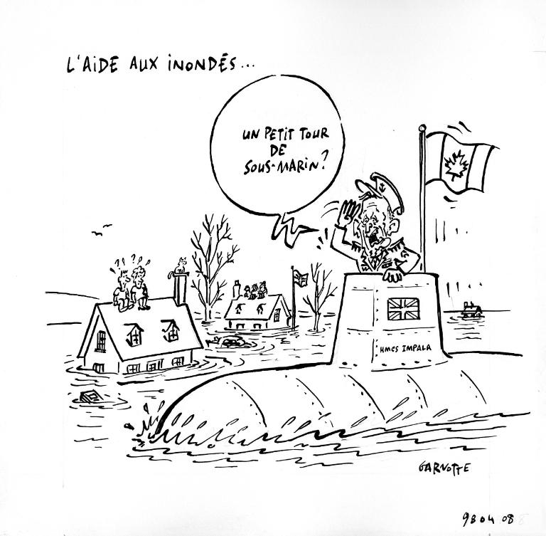 Cartoon - Help for flood victims | McCord Museum