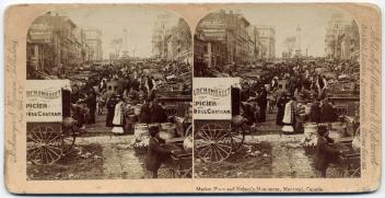 Jour de marché, place Jacques-Cartier, Montréal, vers 1900