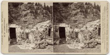 Huron-Wendat group, Wendake (Lorette), Quebec, about 1875