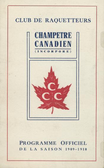 Club de raquetteurs Champêtre Canadien. Saison 1909-1910