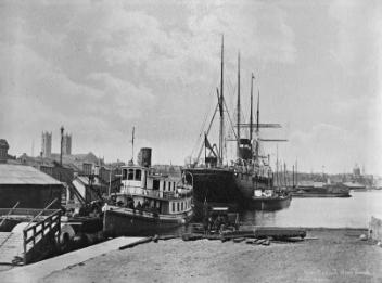 Tug and S.S. "Parisian," Montreal harbour, QC, about 1881