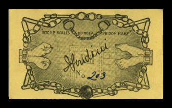 Houdini card "Stone Walls Do Not a Prison Make"