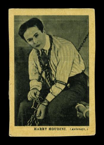 Carte à collectionner no 4 de la série « Héros célèbres » publiée par Boys' Cinema : Houdini – Le roi des menottes