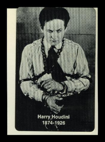 Carte à jouer avec une photographie de Harry Houdini