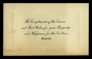 Greeting card from Harry Houdini
