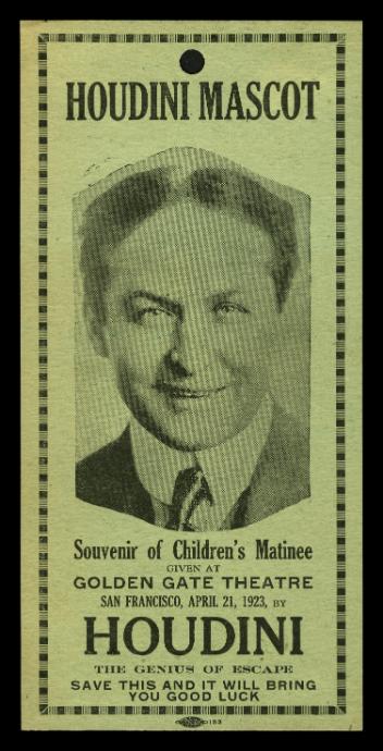 Souvenir of Children's Matinee given at Golden Gate Theatre