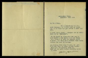 Letter to Mr. Augustus Rapp from Harry Houdini