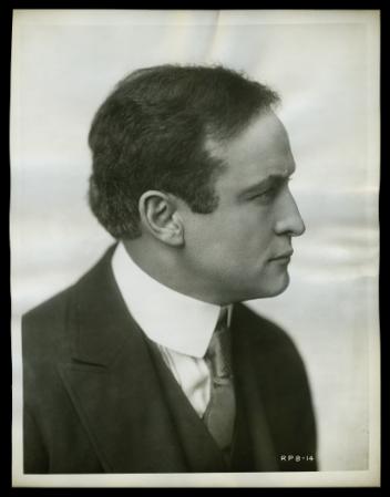 Profile portrait of Harry Houdini, about 1919