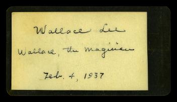 Autographes de Wallace Lee Wallace et Bess Houdini