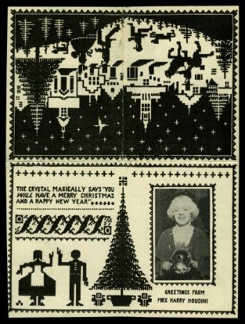 Carte de Noël de Mme Harry Houdini
