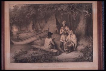 Indian wigwam in Lower Canada, 1848