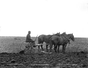 Sulky plough on the C.P.R., MB, 1889