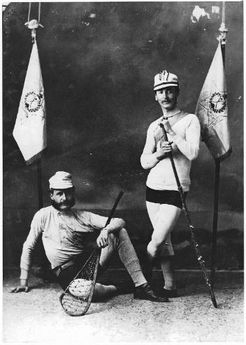 Le Dr W. George Beers et Hugh Becket, joueur de crosse, Montréal, QC, 1875