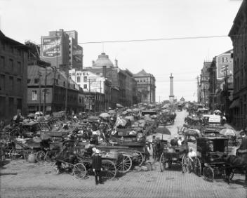 Jour de marché, place Jacques-Cartier, Montréal, QC, 1913