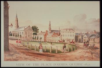 View of the Place d'Armes, Quebec, 1832