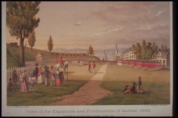 Vue de l'esplanade et des fortifications de Québec, 1832