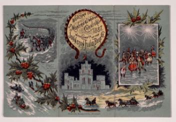Bienvenue au carnaval d'hiver de Montréal de 1887. Meilleurs souhaits de Johnston Fluid Beef