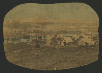 Vue de Sherbrooke depuis l'est, Qc, vers 1858