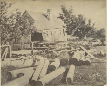 Old saw mill, St. Hilaire, QC, about 1870