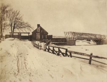 Bridge at L'Abord-à-Plouffe (now Laval), near Montreal, QC, 1859