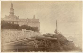 Grand Battery near Laval College (Petit Séminaire de Québec), Quebec City, QC, after 1875