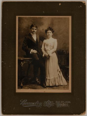 Portrait of an unidentified couple, Quebec City, Quebec, 1888-1910