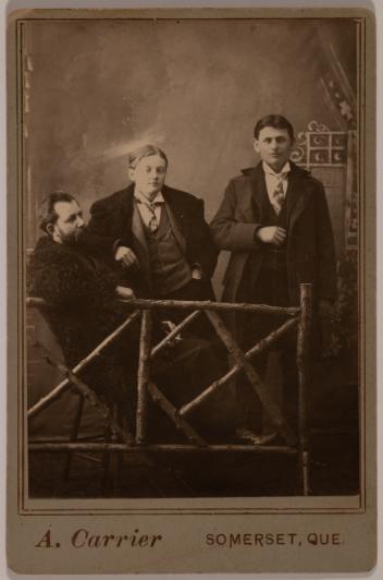Group portrait of unidentified men, Somerset, Quebec, about 1900-1910