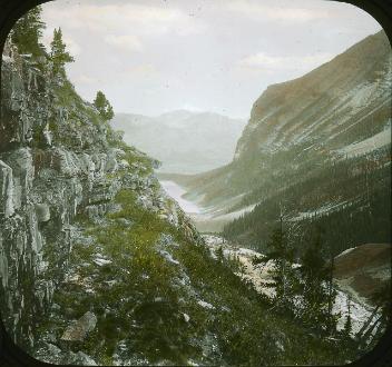 Lake Louise from flank of Mount White, AB, about 1910