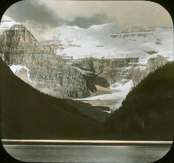 Lake Louise and Spur of Mount Lefroy, AB, about 1890