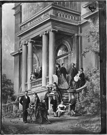 Photographie composite de la famille Macduff, Montréal, QC, 1874