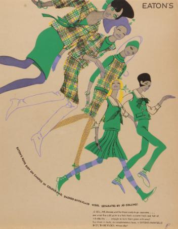 Eaton's Runs Riot on Campus in Colour-mad, Dashed-with-plaid Wool Separates by Joe Collins !