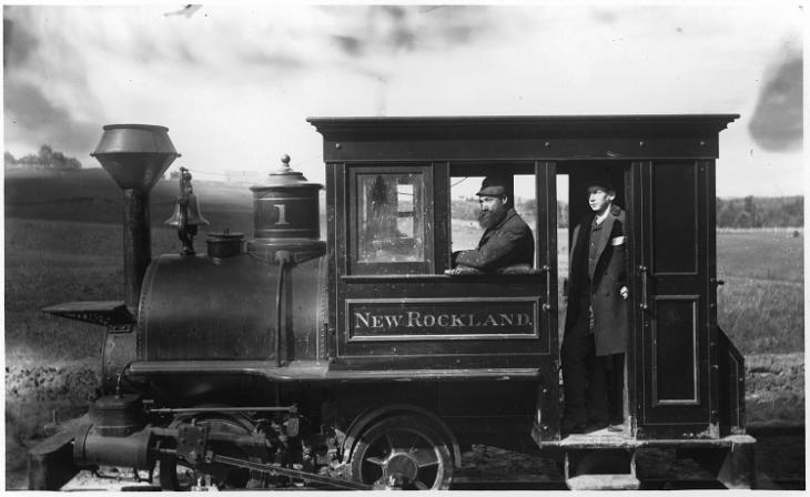 Locomotive de la New Rockland Slate Company, près de Kingsbury, QC, vers 1900