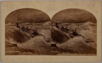 Shooting the  Lachine Rapids, Montreal, Quebec, 1878