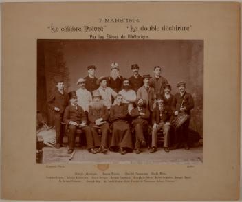 Group portrait of the cast of "Le célèbre Poivré" and "La double déchirure,"Quebec City, Quebec, 1894