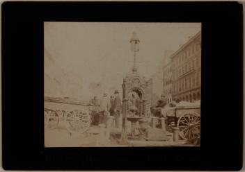 Vue du marché à la place Jacques-Cartier, Montréal, Québec, 1885-1915