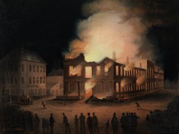 The Burning of the Parliament Building in Montreal