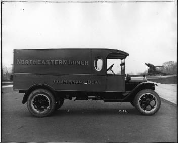 Delivery truck, Northeastern Lunch Commissary Dept., Montreal, QC, about 1930